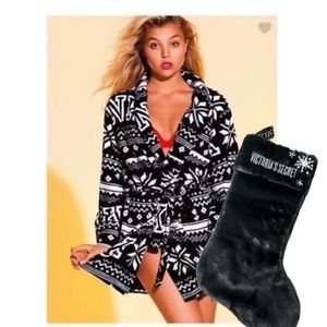 Victoria's Secret PINK Plush Robe plus Christmas Stocking